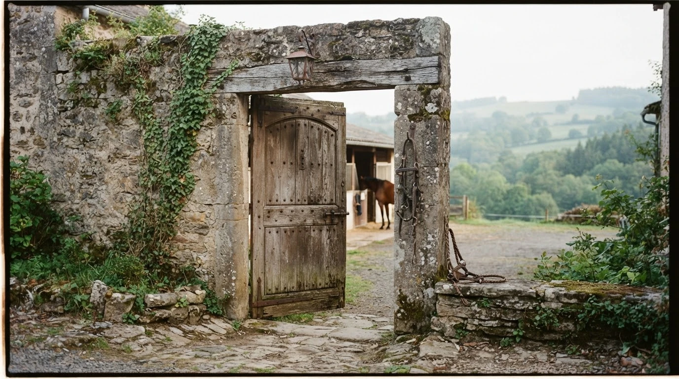 Entrée du Écurie de Combeneyre, centre équestre à Aubazat