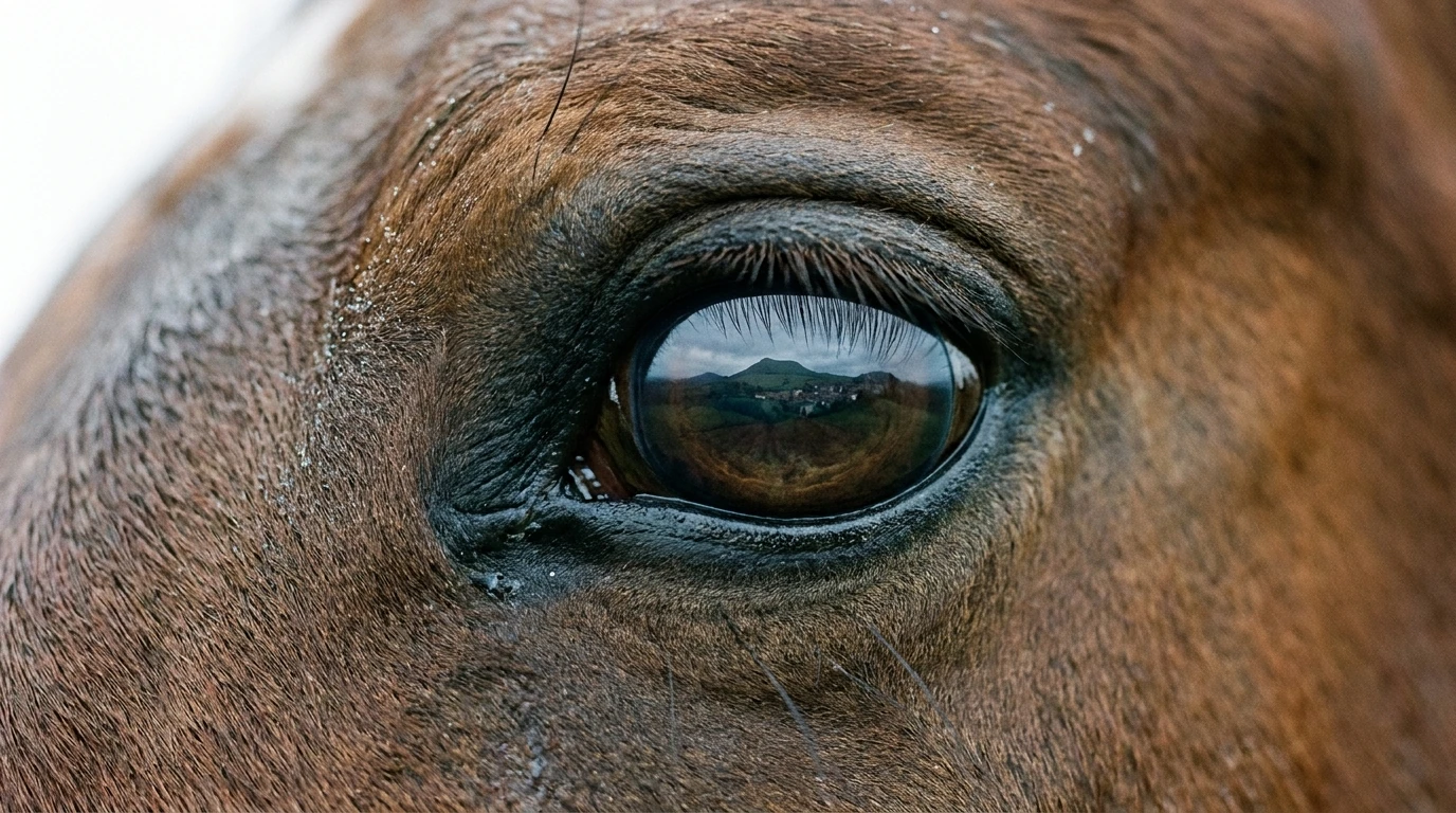 Un regard de cheval au Écurie de Combeneyre, Aubazat